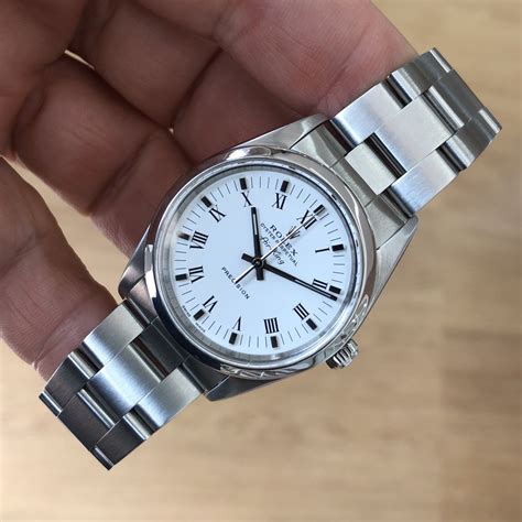 rolex air king white dial roman numerals|rolex air king date price.